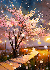 Beautiful night cherry blossoms#20