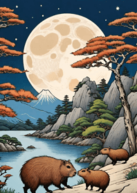 浮世絵 - 水豚 8cE010