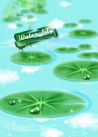water lily with rain(simple, sky)