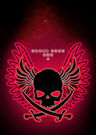 SKULL NEON RED 3