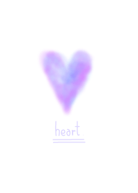 ふわふわ水彩画:ハート/パープル