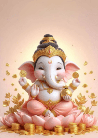 Ganesha wish be rich have money gold