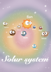 太陽系-獨角獸 彩色 白