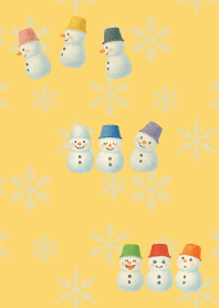 Colorful Snowman03 on light yellow