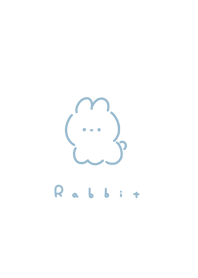 ゆるいうさぎ。 白と水色.