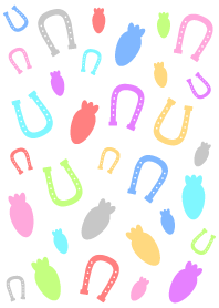 ธีมเกือกม้าที่มีสีสันและแครอท