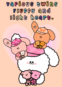 Various twins fluffy and light heart.