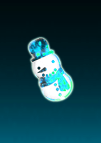 A quiet night snowman light blue