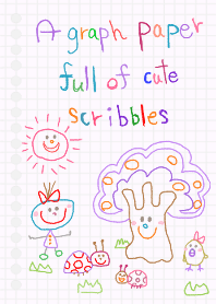 A graph paper full of cute scribbles 3