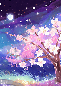 Beautiful night cherry blossoms#2713