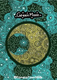 運気アップ緑と月の細密画