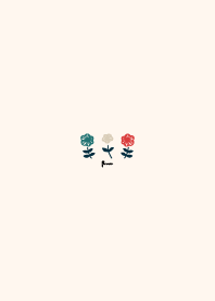 レトロカラーの三色お花