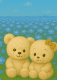 愛の証128（テディベアとアジサイ）