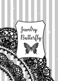 Jewelry Butterfly♡ストライプグレー