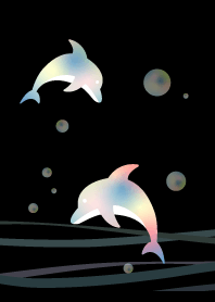 Summer Dolphin03 on black