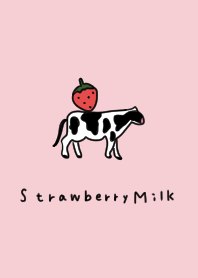 イチゴ牛乳と牛。