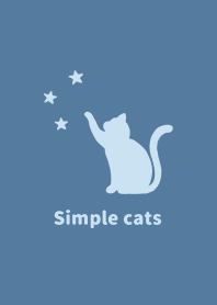 misty cat-simple cats star Blue White