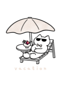 white ribbon cat.(vacation)