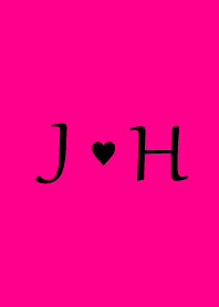 Initial "J & H" Vivid pink & black.