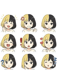 ツートンカラーの女着せかえ