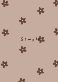 Beige and small brown floral pattern.