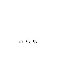 3 hearts (frame)/ white black