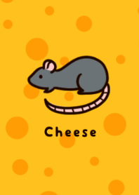 귀여운 멋진 쥐와 치즈.
