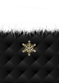 black quilting coordination snow crystal