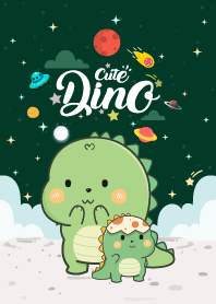 Dinosaur Cute Night Green