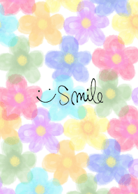 Watercolor Flower garden smile17