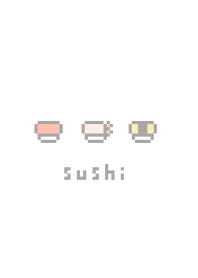 Pixel Sushi /wh, gray line.