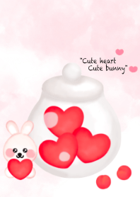Love bunny Love red heart 2