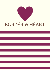 BORDER & HEART -DARKRASPBERRY-
