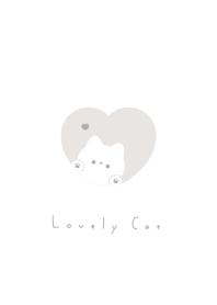 ねことハート。ベージュホワイト