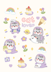 Cat Cute : Love Purple