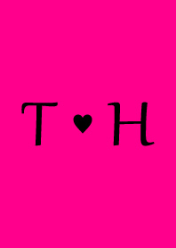 Initial "T & H" Vivid pink & black.