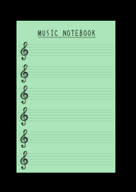MUSIC COLOR NOTEBOOK-APPLE GREEN-BLACK