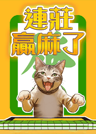 連莊贏麻貓貓祝你發財 發大財 (金黃色)