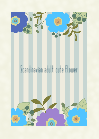 Scandinavian adult cute flower *blue ver