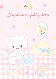 Cute cat with daisy flower ;) (Pink)