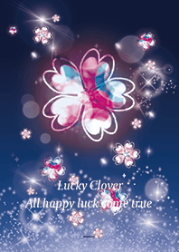 ネイビー : 幸運のピンクゴールド四葉