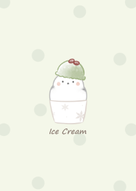 Shimaenaga and Ice cream -green- dot
