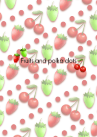 Fruits and polka dots -White-