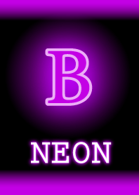 【B】イニシャル ネオン 紫