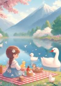 duck cute picnic 02