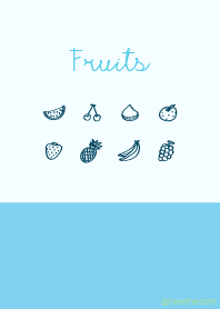 Fruits cyan blue