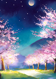 Beautiful night cherry blossoms#932