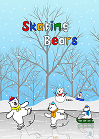 Skating Bears (White) 2