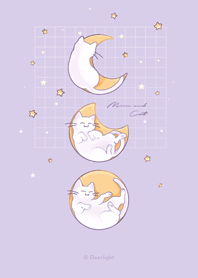 日系 - ライラック｜月と白猫