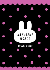 Black&Dull Pink / Polka dots Rabbet